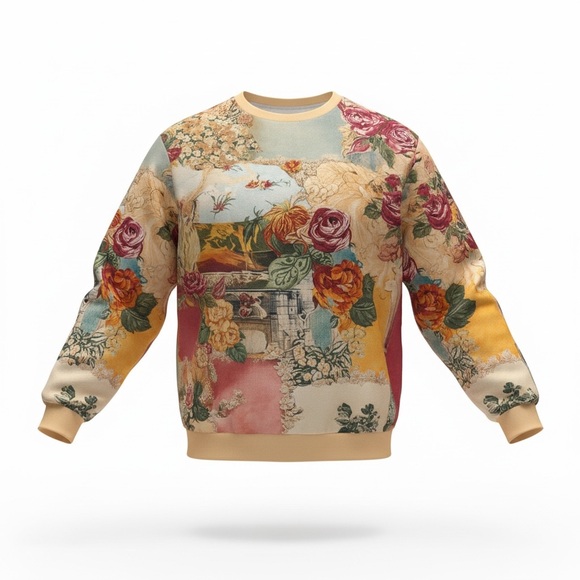 Shall We Tops - NWT Shall We Women's Patch Floral Design Size L (KB1)